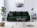 Canapea extensibila, Freesia, Mazzini Sofas, 3 locuri, cu lada de depozitare, 215x94x90 cm, catifea, verde bottle