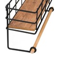Raft de perete, Puqa Design, Gwen, 32x10x16.5 cm, PAL, Stejar / Negru