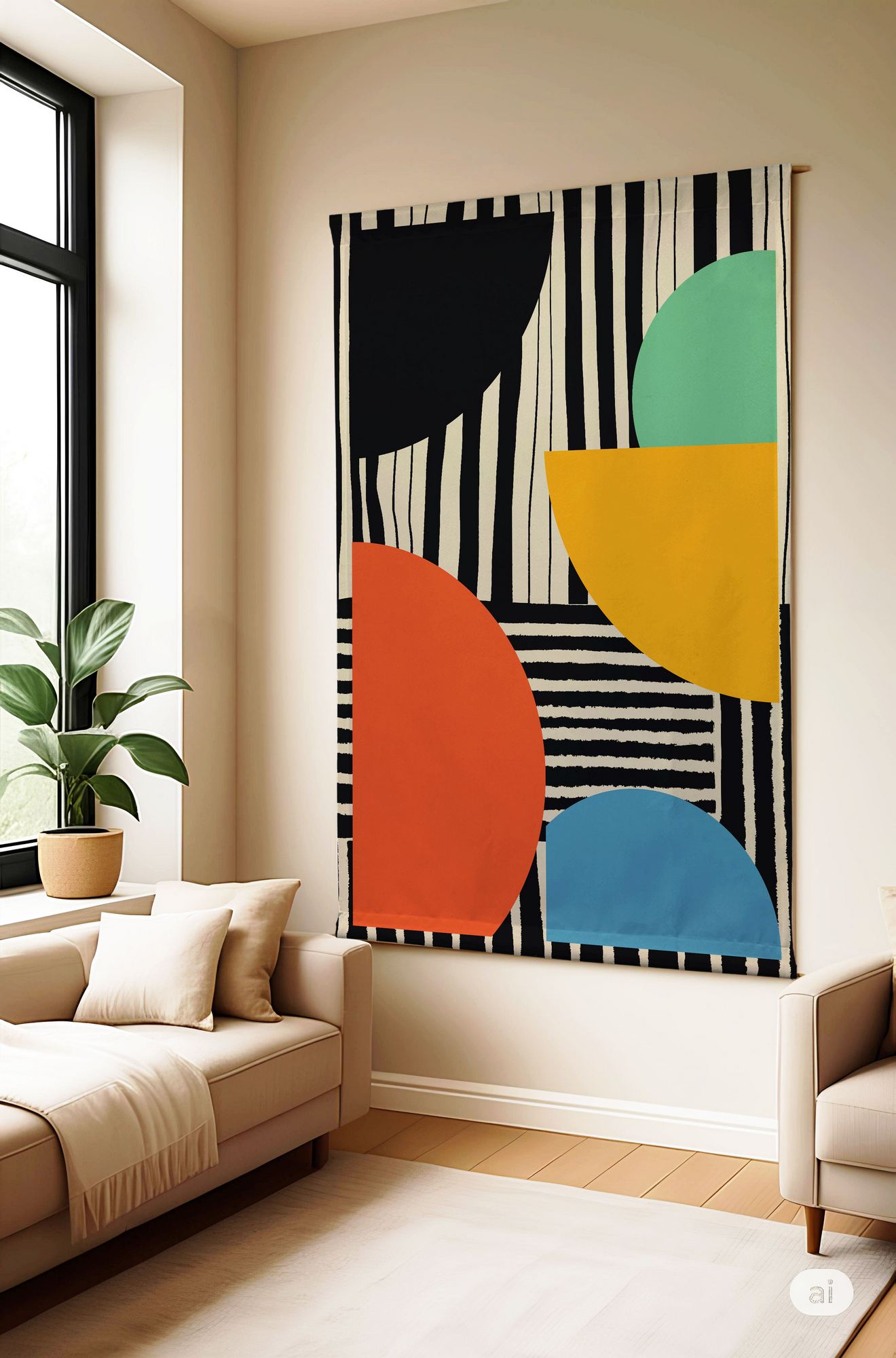 Tablou decorativ, Polybaby 8, Amestec bumbac, Lățime: 145 cm Înălțime: 200 cm, Multicolor