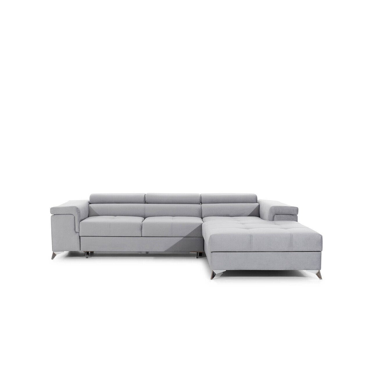 Coltar extensibil dreapta 4 locuri ELTAP, Ric-54, Ricardo, 281x205x88 cm, lemn/poliester, gri deschis - view 4