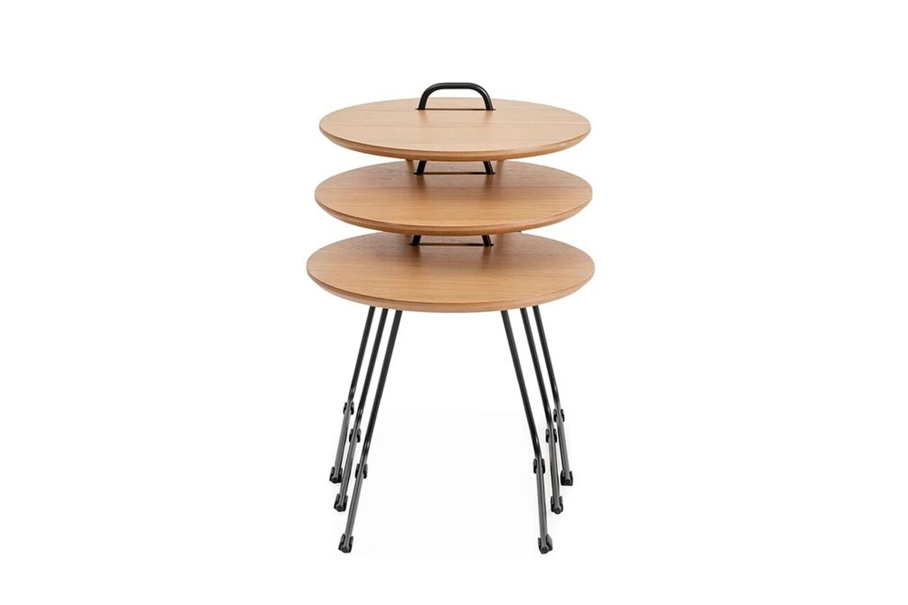 Set masute 3 piese, Howard, Metis, MDF , Natural