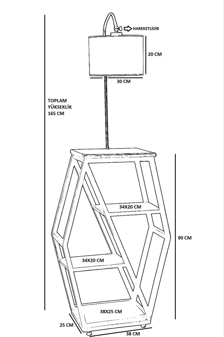 Lampadar, Luin, 534LUN4116, Metal, Maro