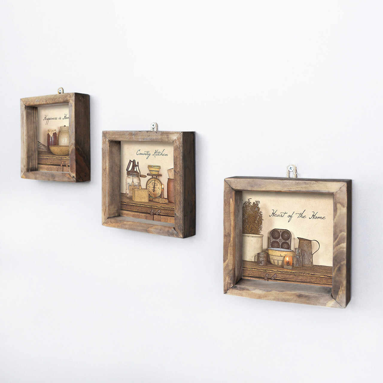Set 3 tablouri decorative, UKZM004, MDF, Imprimat UV, Multicolor