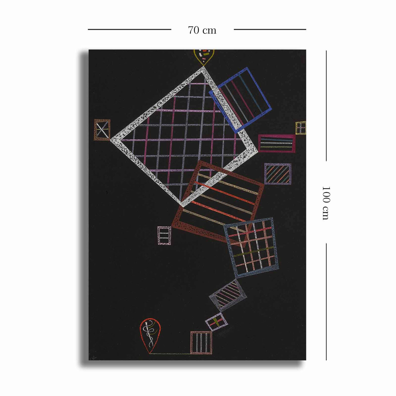 Tablou decorativ, 70100KANDINSKY020, Canvas, Lemn, Multicolor