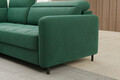 Coltar extensibil stanga 3 locuri ELTAP, LT-35LU, Barea, 208x160x100 cm, lemn/poliester, verde inchis