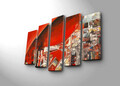 Set 5 tablouri decorative, 5PATK-249, Canvas, 19 x 70 cm, Multicolor