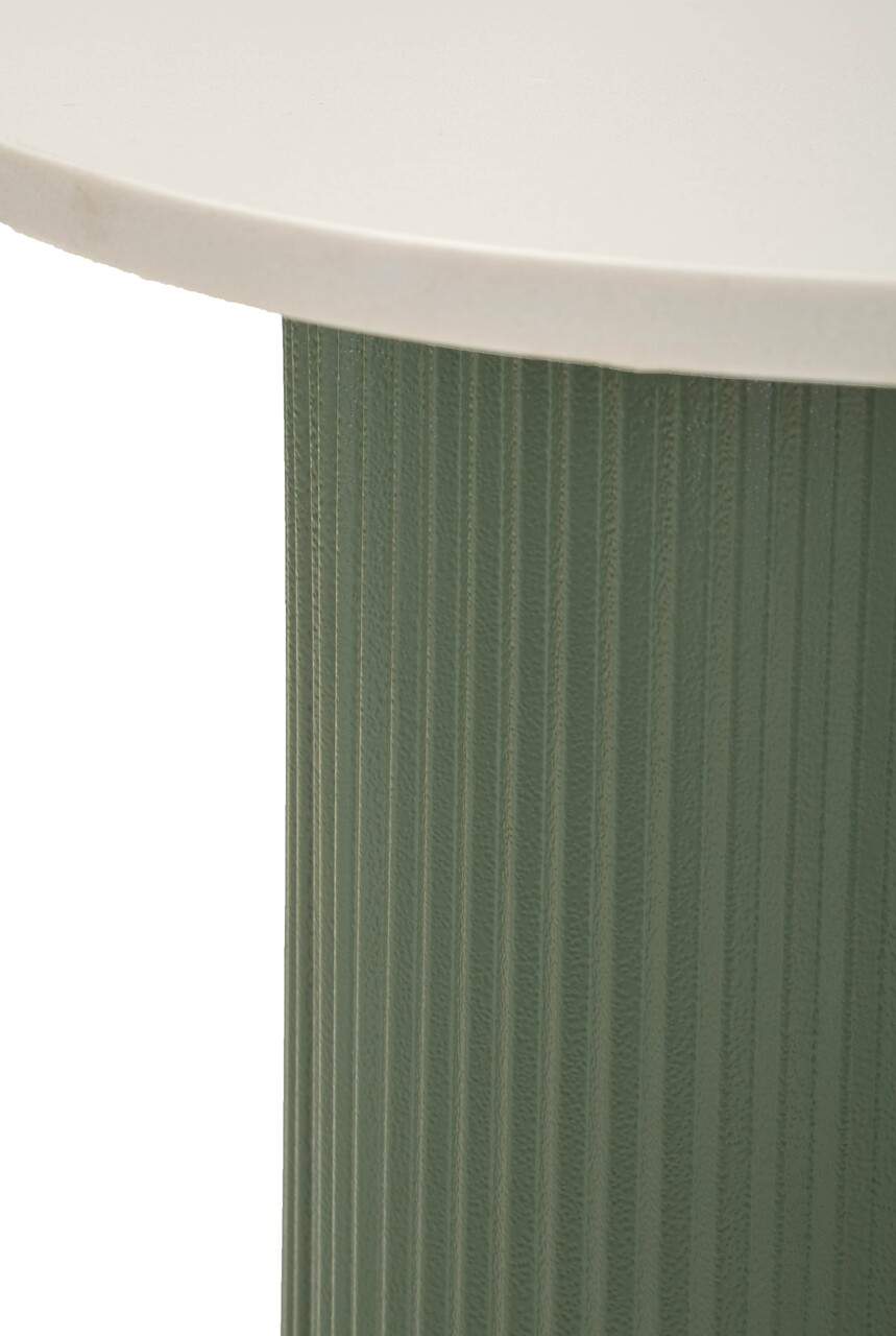 Masuta de cafea, Mauro Ferretti, Frankfurt, 40x42x45 cm, metal/MDF/marmura artificiala, verde/alb - view 4