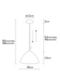 Lustra Bornova N-158, Noor, 30 x 85 cm, 1 x E27, 100W, cupru