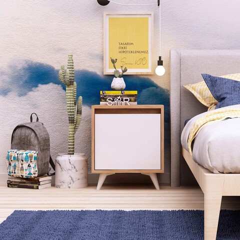Noptiera, Mod Design, Yeppuga, 45x52x40 cm, Stejar / Alb 45x52x40 imagine 2022