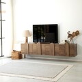 Comoda TV, Neostill, New Line, 180x35x35 cm, Cadru: PAL MELAMINAT 100%., Maro