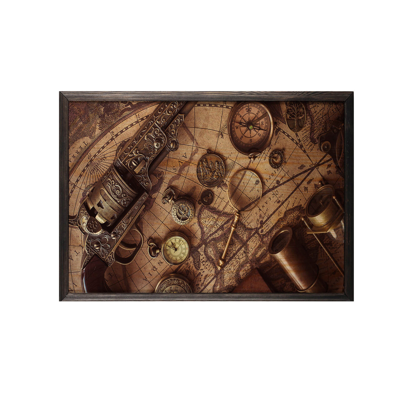 Tablou decorativ, Antic Map XL, Lemn, Lemn, Multicolor - 1 | YEO