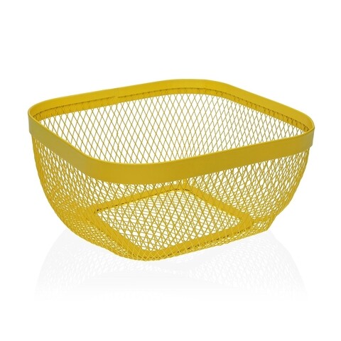 Cos pentru fructe tapia, versa, 26.5 x 26.5 x 12.5 cm, otel, galben