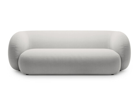 Canapea modulara 3 locuri, Kate, Micadoni, 213x99x76 cm, catifea, gri deschis
