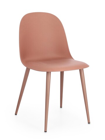 Scaun Ella, Bizzotto, 45x51.5x80.5 cm, polipropilena/otel, caramiziu