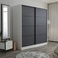 Dulap pentru haine, Minerva, Kale, 180x190x52 cm, PAL, Alb / Antracit
