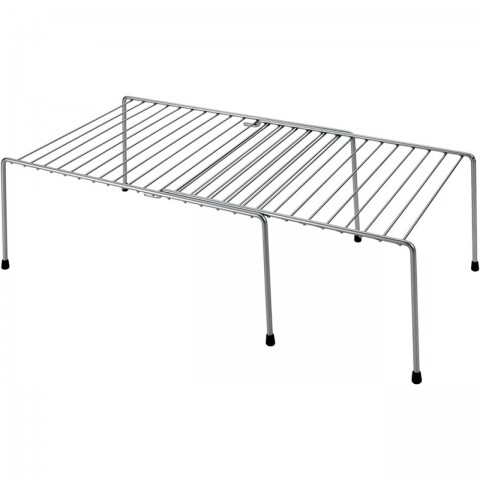 Etajera extensibila adapto, metaltex, 33x24x15 cm, metal/invelis din polytherm, argintiu