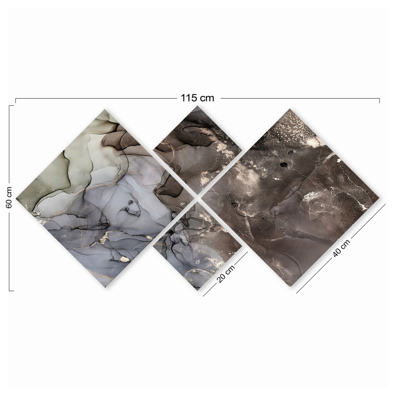 Set 4 tablouri decorative, 4MDF1652792035, MDF, Imprimat UV, Multicolor - 2 | YEO