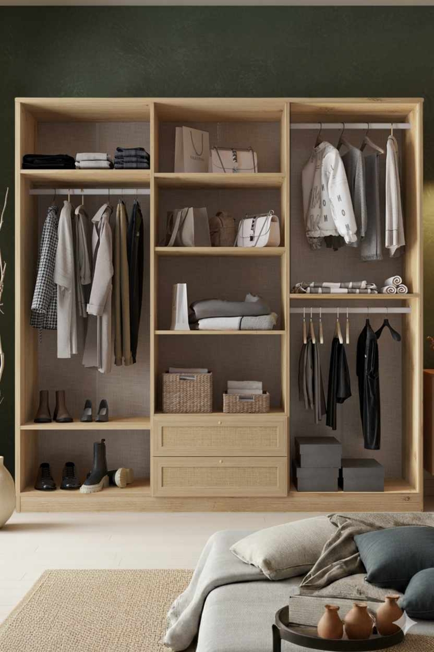 Dulap pentru haine, Hanah Home, Baru 6 210, 206x210x52 cm, Bej - view 3