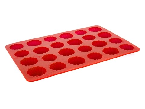 Forma de copt din silicon pentru mini - tarte, banquet. 32x22x1.5 cm, rosu
