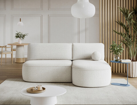 Coltar extensibil dreapta 3 locuri ELTAP, RT-01ROY, Livosa, 220x144x93 cm, lemn/poliester, alb