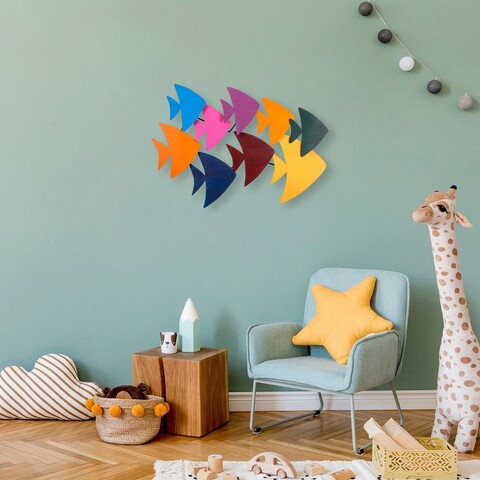 Decoratiune de perete, cırgısın, metal, 100 x 70 x 5 cm, multicolor
