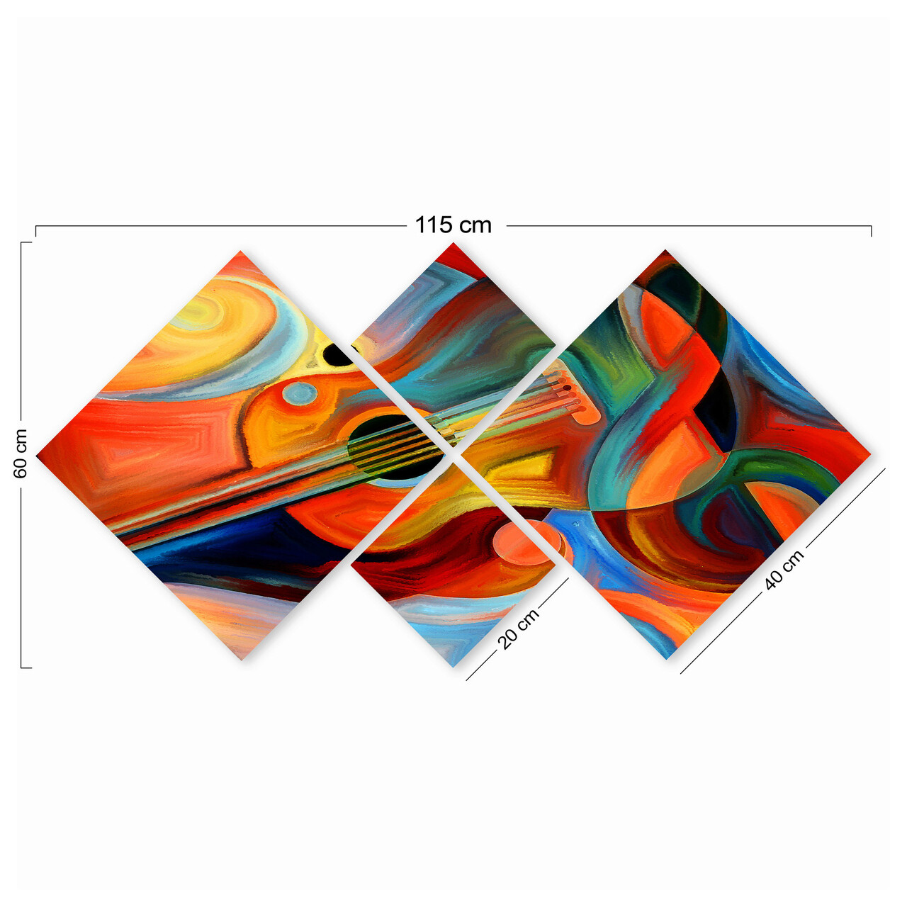 Set 4 tablouri decorative, 4MDF225928465, MDF, Imprimat UV, Multicolor
