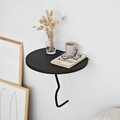 Raft de perete, Neostill, Leo, 35x35 cm, Lemn masiv, Negru / Antracit