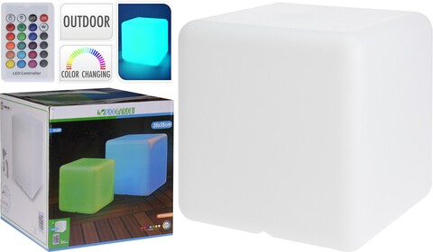 Decoratiune luminoasa Cube, 35x35x35 cm, polipropilena, multicolor Gradina
