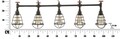 Lustra Manhattan 5, Mauro Ferretti, 114 x 14 x 32 cm, 5 x E27, 20W, fier