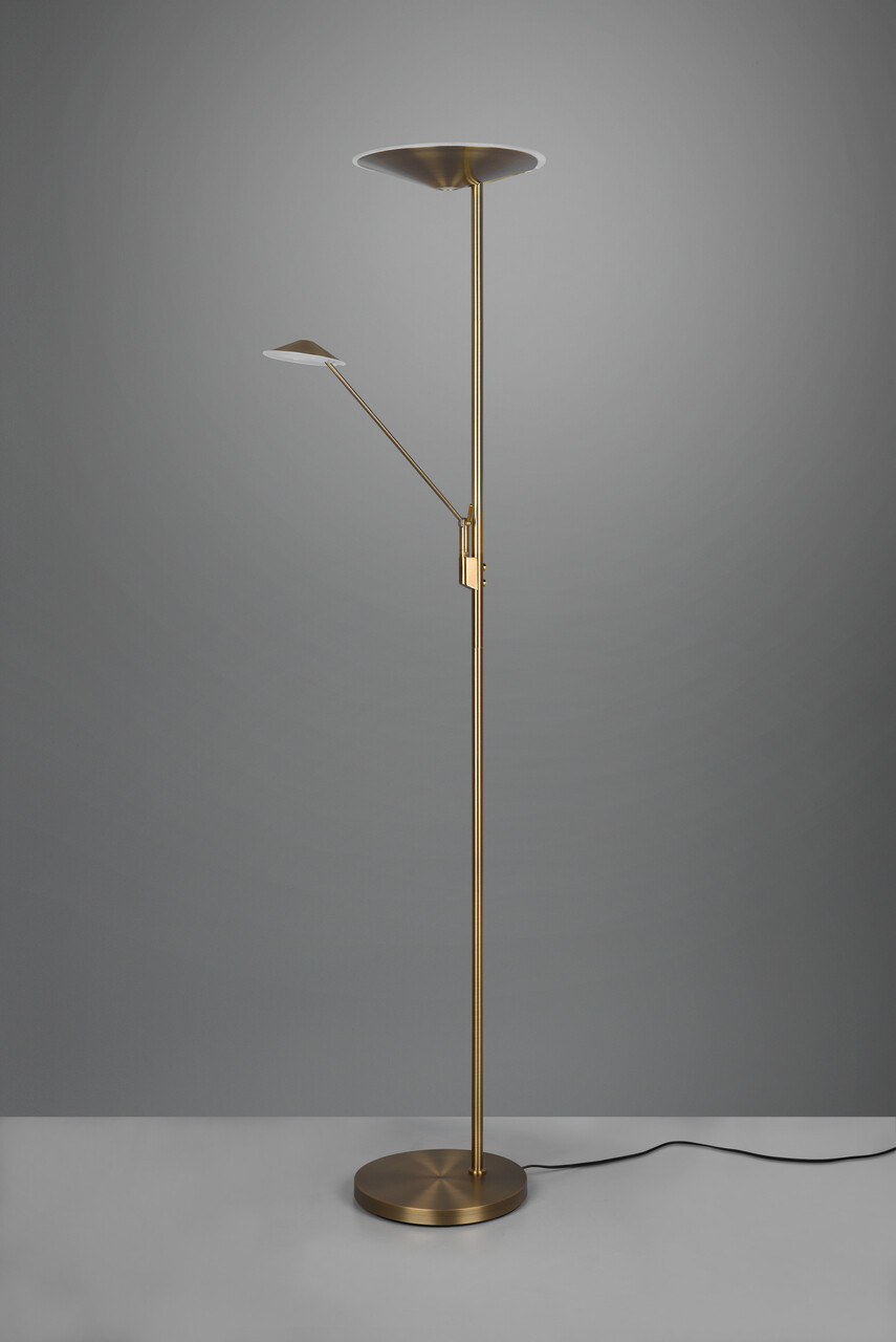 Lampadar Brantford, TRIO, 30x180 cm, 30W/6.5W, 2x SMD LED, metal, bronz antic