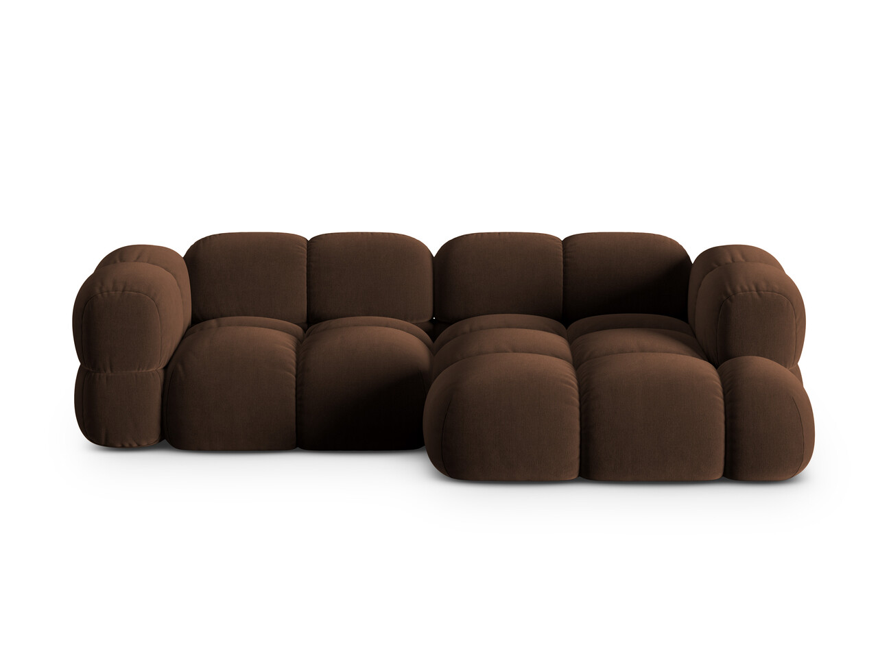 Coltar dreapta 3 locuri Loretto Cosmopolitan Design 250x147x68 cm catifea ciocolata