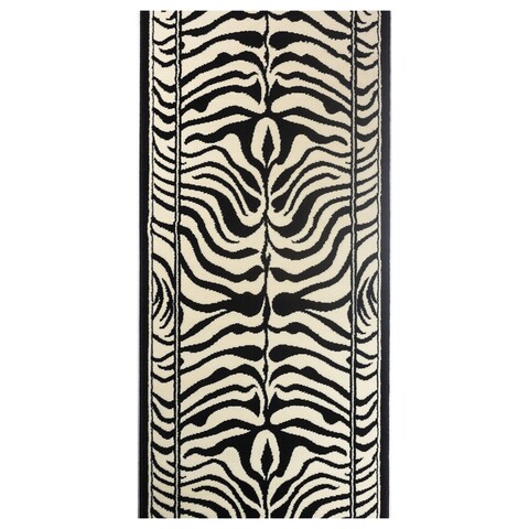Traversa pentru hol quba, decorino, 80x400 cm, polipropilena, negru