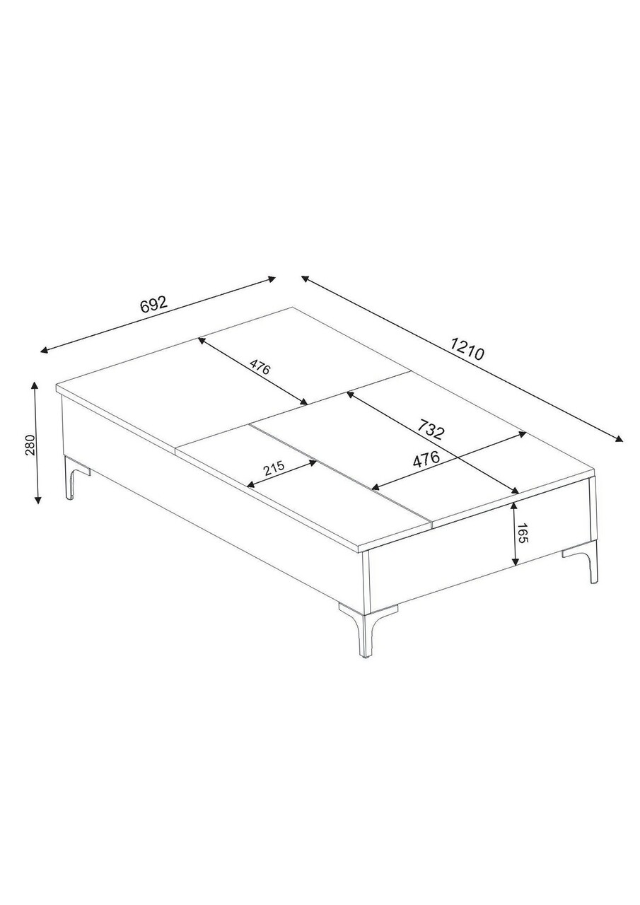 Masuta de cafea Esinti White, Furny Home, 121x69,2x28 cm, alb