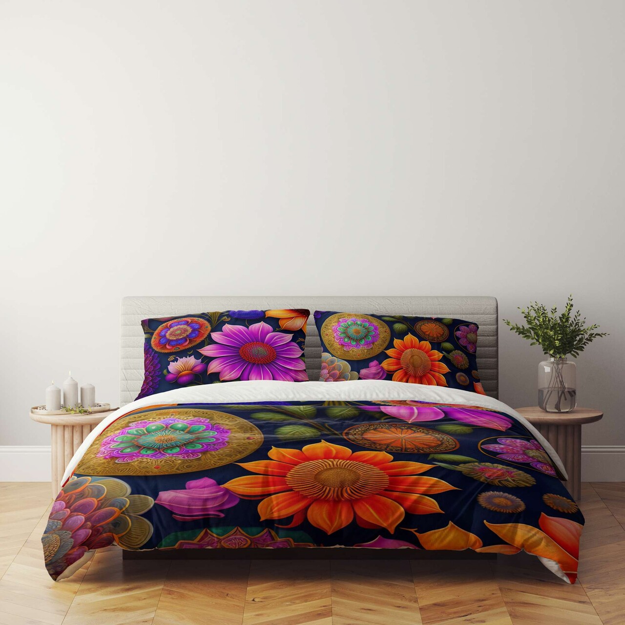 Set husă de pilotă dublă (FR), L'essentiel Maison, FLW_DVT25-11, Multicolor - view 3