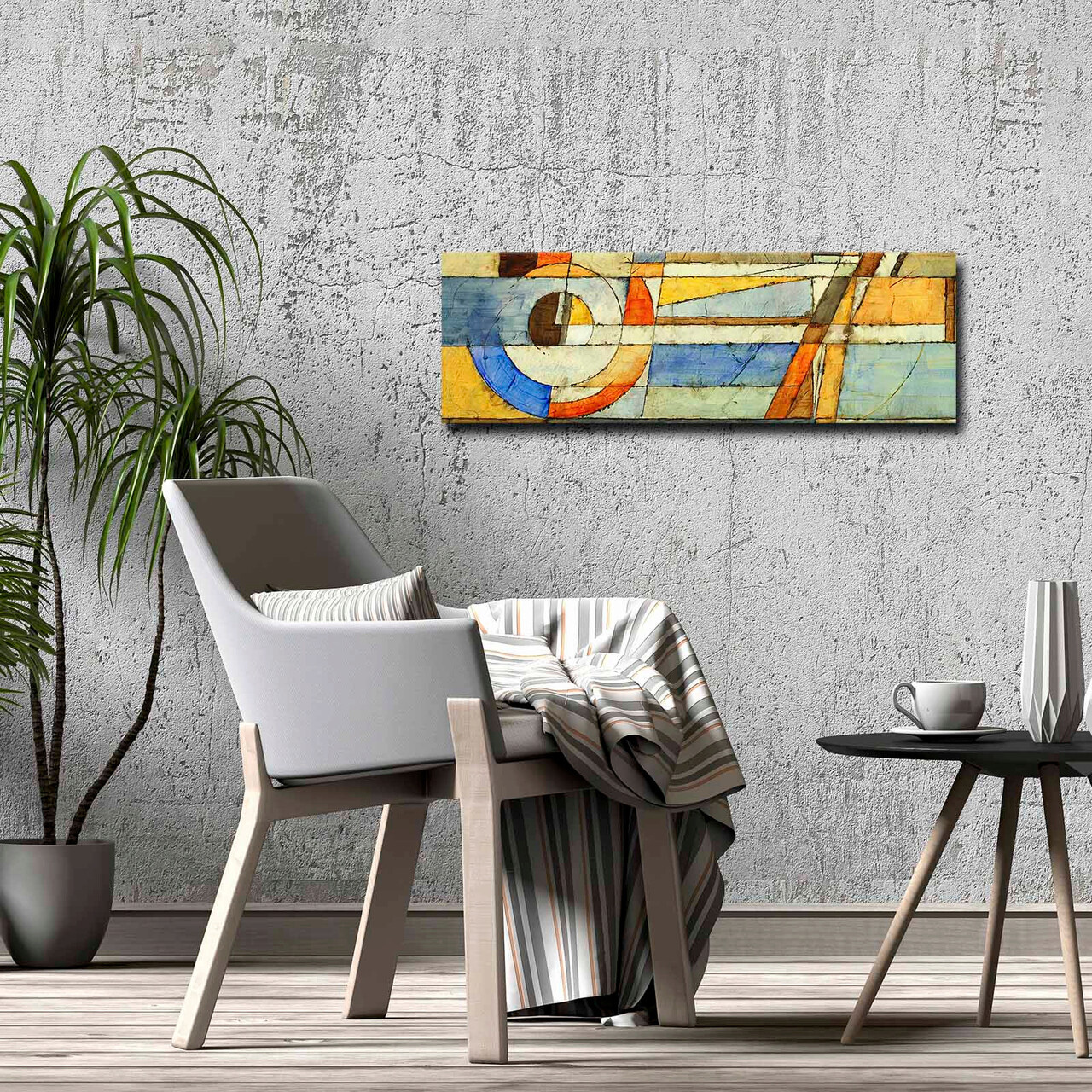 Tablou decorativ, 3090ABSC, Canvas, Lemn, Multicolor - 1 | YEO