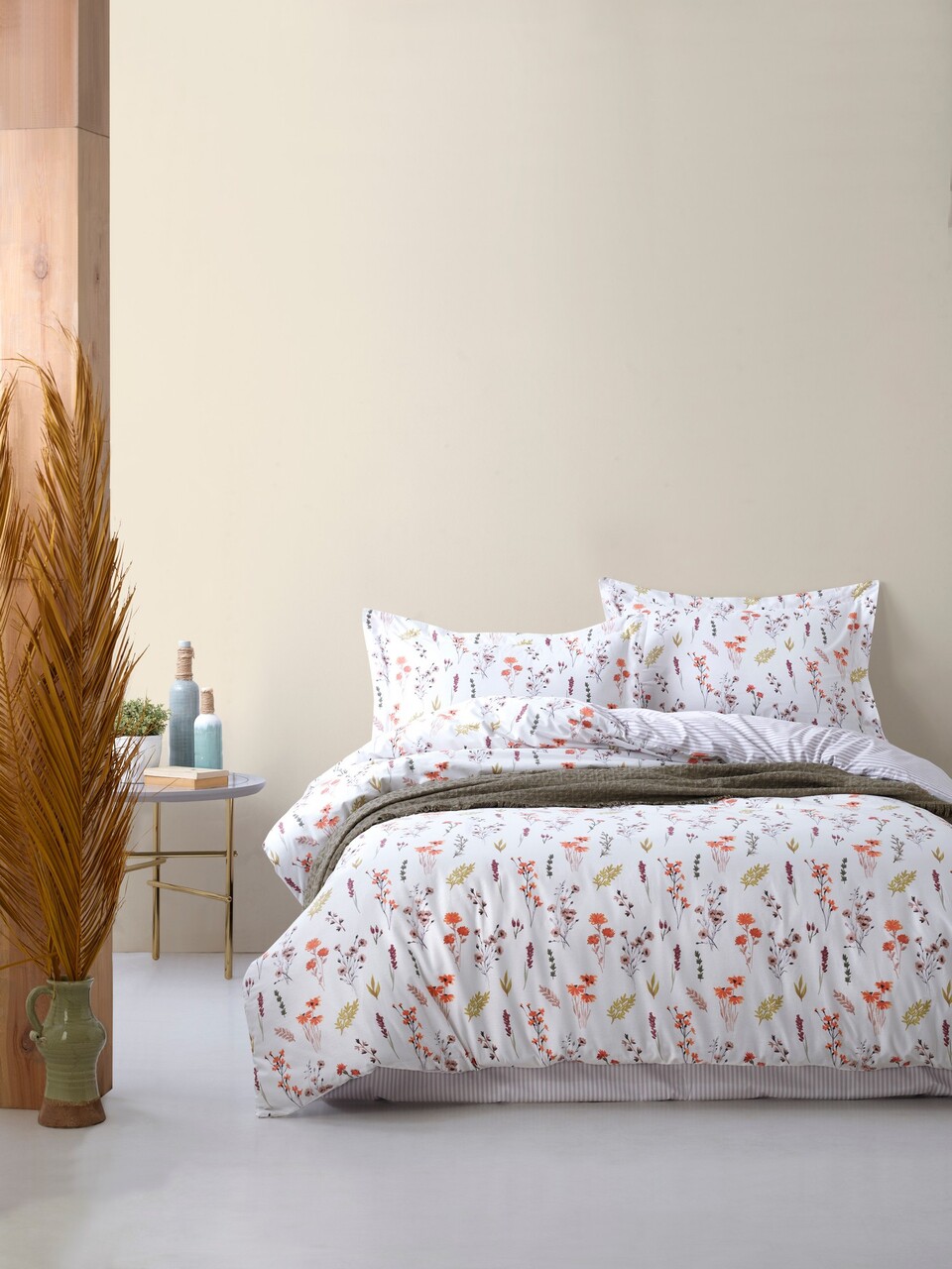 Lenjerie de pat dubla (EU) (IT) L'essentiel Maison Spring Alb / Roșu / Maro / Mov