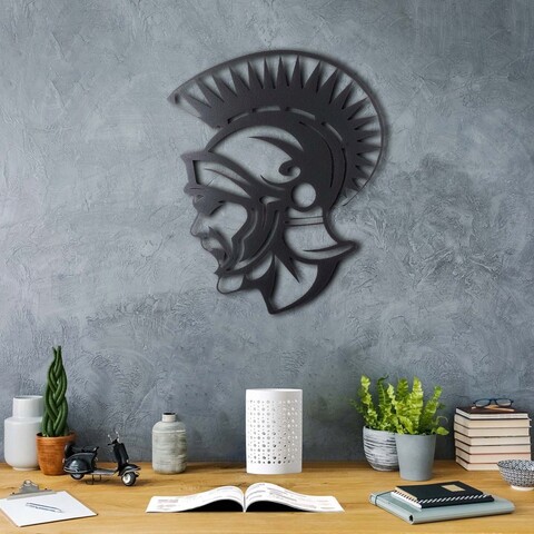 Decoratiune de perete, soldier, metal, dimensiune: 33 x 40 cm, negru