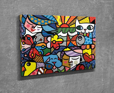 Tablou decorativ, dc339, canvas, lemn, multicolor