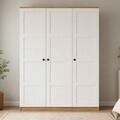Dulap pentru haine, Hanah Home, Loren 1600-233, 135.8x188.6x53.8 cm, Alb/Maro