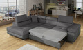 Coltar extensibil stanga 4 locuri, ELTAP, Anton, 272x203x85 cm, lemn/poliester, gri inchis