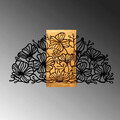 Decoratiune de perete, Flower 4, 50% lemn/50% metal , Dimensiune: 88 x 58 x 3 cm, Negru