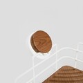 Etajera de colt pentru baie Leoma, Homla, 21x21x13 cm, metal/lemn, alb/maro