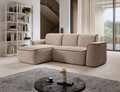 Coltar stanga 4 locuri ELTAP, Ume, 287x190x88 cm, lemn/poliester, bej inchis/negru