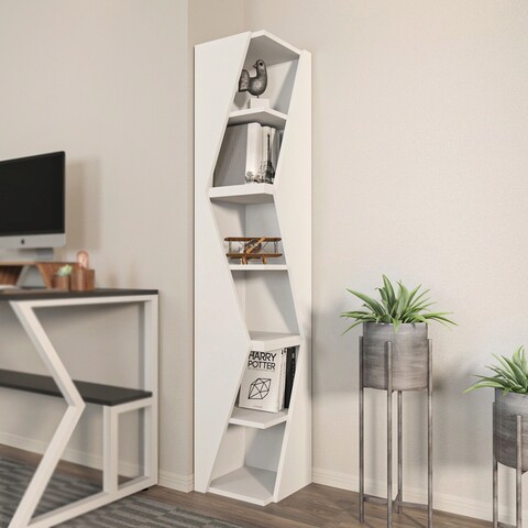 Corp biblioteca, zena home, arrow, 31.8x165x31.8 cm, pal, alb