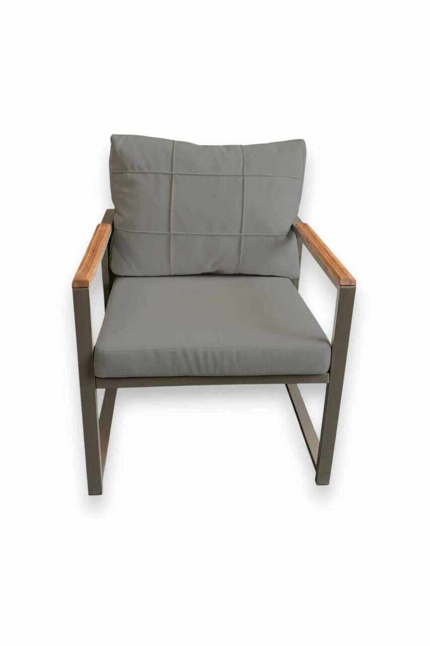 Set mobilier de gradina, Hanah Home, Fatsa 2+1+1, Metal, Gri - view 3