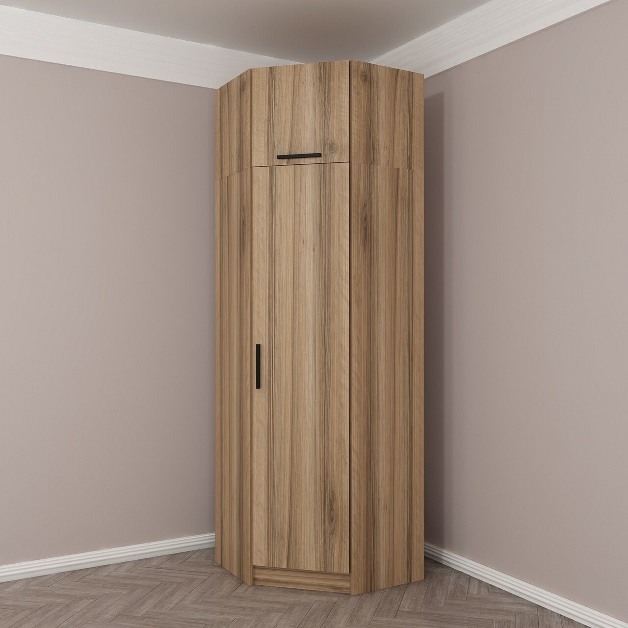 Dulap pentru haine, Minerva, Kale Oak, 74x255x52 cm, PAL, Stejar - 2 | YEO