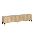 Comoda TV, Emerald, Nora, 180 x 50 x 35 cm, pal melaminat, stejar