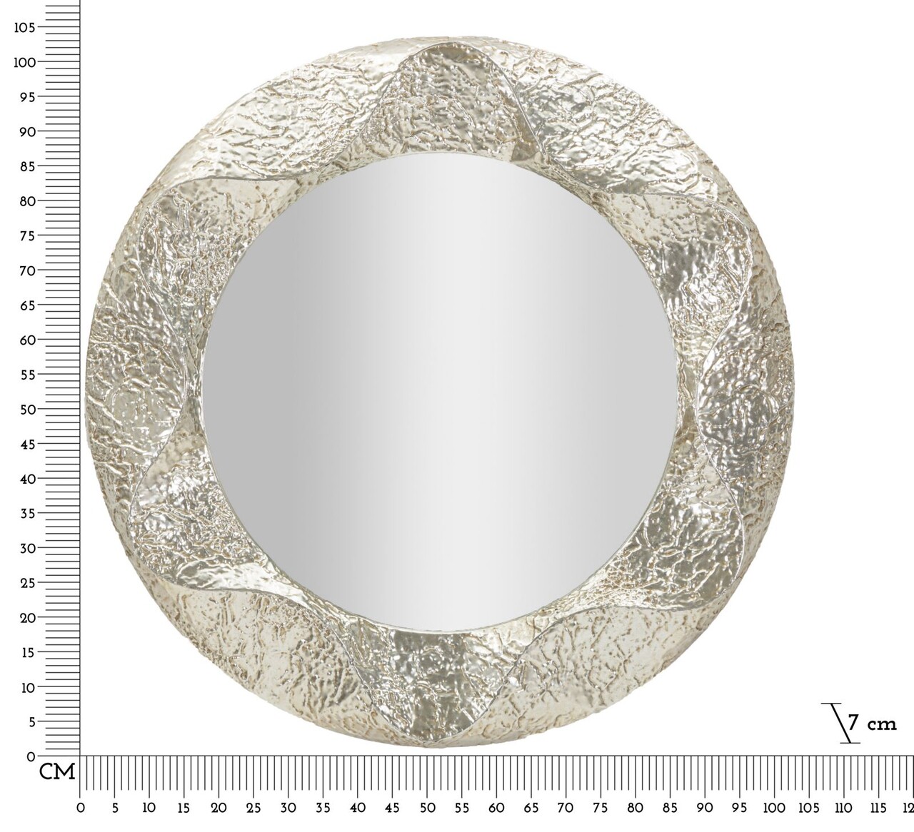 Oglinda de perete Argelux Round, Mauro Ferretti, 104 cm, fier/MDF, argintiu - 1 | YEO