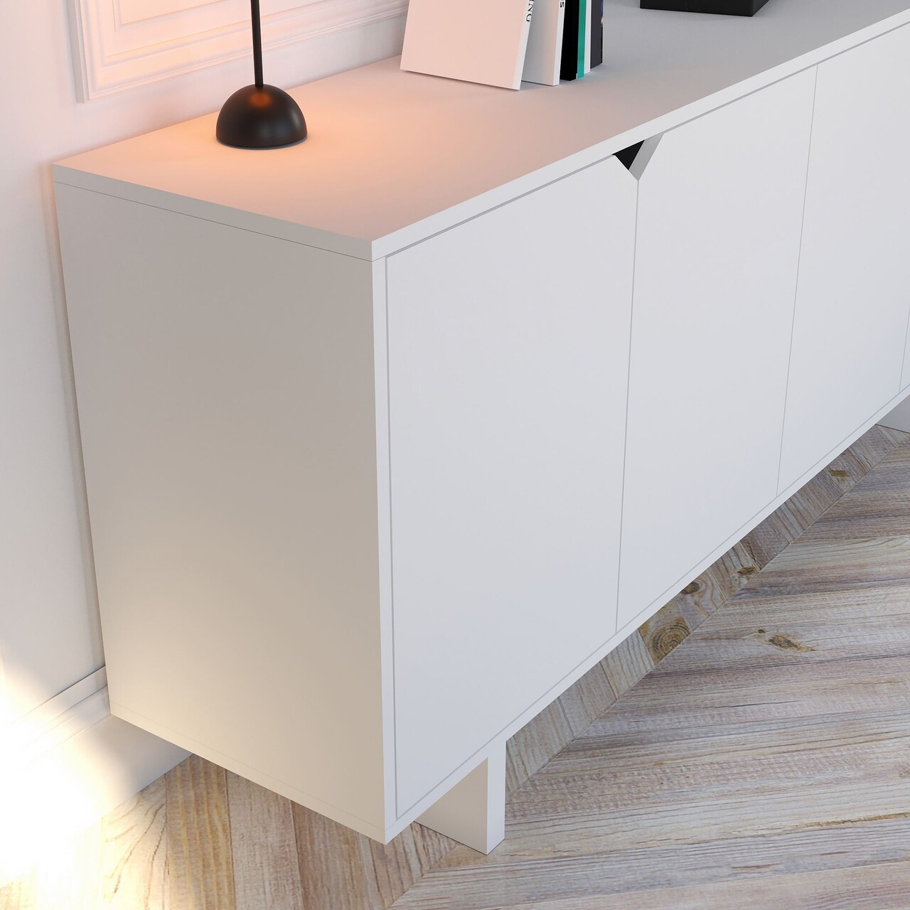 Consola, Hanah Home, Doruk, 180x80.6x40 cm, Alb - view 4