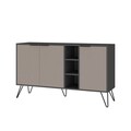 Bufet inferior Clara, Decortie, 142x35.6x83 cm, antracit/light mocha